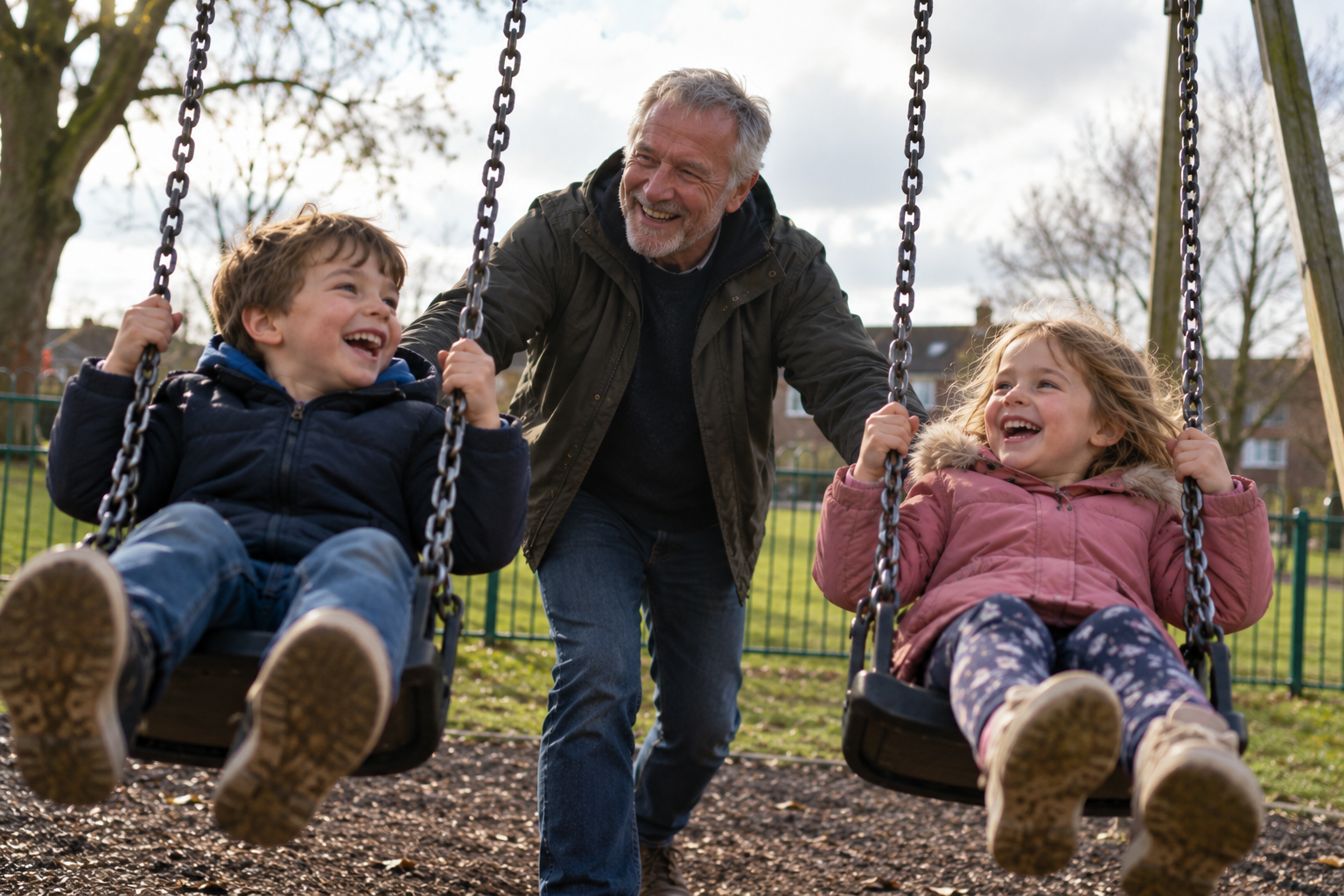 grandad and kids